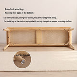 SHAOO Banc de Table a Manger,Banc en Rotin,Banc D'intérieur Moderne,Banc sans Dossier,Banc de Balcon Extérieur,Cadre en Bois Massif,Style Simple,adapté au Salon/Balcon/Salle a Manger/Porche.