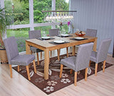 Mendler Lot de 4 chaises de séjour Littau, Tissu Gris, Pieds clairs