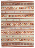 RugVista, Kelim Anatolian, Fait Main, Tapis, Tapis Kelim Moderne, Longue Pile, 160 x 230 cm, Rectangle, Care & Fair, Laine, Couloir, Chambre, Cuisine, Salon, Marron / Marron Clair / Jaune
