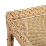 LOLAhome Console grille avec étagère en rotin naturel 100 x 38 x 81 cm