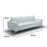 Marque Amazon - Movian Jazz Canapé 3 places Blanc