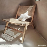 HOMIFAB Fauteuil Lounge en Bois Massif et cannage - Zuma