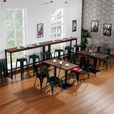 YJIIJY Lot de 4 chaises de salle à manger empilables en métal de style industriel pour bar, café, restaurant, gris