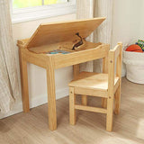 Melissa & Doug - Pupitre à couvercle rabattable et chaise en bois pour enfant