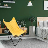 Home Deco Factory HD6004 Fauteuil Papillon Velours réversible tissu Jaune Structure métal H101 x 74 x 79 cm