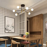 DAXGD Plafonnier Industriel, Lampe de plafond, Lustre industriel E27, 6-Luminaire suspension pour Chambre à coucher Salon (ampoule non incluse)