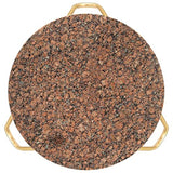 HINSD Table basse marron 65 x 65 x 42 cm en pierre véritable avec texture marbre