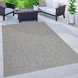 Tapis Intérieur Et Extérieur Balcon Terrasse Tapis Cuisine Monochrome Moucheté, Dimension:200 cm carré, Couleur:Gris