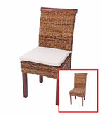 Mendler Lot de 2 chaises M45, Banane tressée, 47x54x93cn, Pieds Marrons