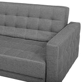 Beliani - Canapé Convertible 3 Places - Aberdeen - Tissu, Gris Clair
