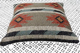 iinfinize Lot de 2 housses de coussin en laine de jute rustique Kilim décoratif pour canapé ou chaise avec fermeture éclair