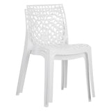Homestyle4u 2465 Lot de 2 chaises de jardin empilables en plastique Blanc Résistant aux intempéries