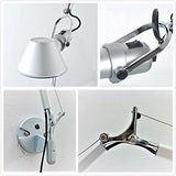 NIUYAO Lampe Applique Murale Bras-Long Réglable Eclairage Décorative-Argent