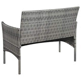 vidaXL Banc de Jardin Résine Tressée Gris Terrasse Patio Banquette Fauteuil