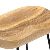 vidaXL 2X Bois de Manguier Massif Tabourets de Bar Chaise de Bar Chaise de Bistrot Chaise de Salle à Manger Chaise Haute Pub Cuisine Comptoir 45x40x78cm