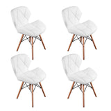 WV LeisureMaster Ensemble de 4 Cecilia Eiffel Millmead inspiré Chaise PU rétro à Manger Chaise Chaise de Bureau Lounge, Papillon Type Dossier Chaise à Manger-Blanc