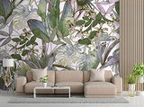 Feeby Papier Peint Intisse Tropical Feuillage Fleurs 300x210 cm vert Moderne Panoramique XXL Photo Mural Muraux Chambre Bureau Salle Plantes Exotiques Monstera