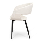 Milton & Oldbrook Bouclette Chaise de Salle à Manger Pula Blanc