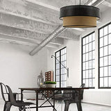Metropolight ISU3771020 Suspension Double Cylindre, PVC, 60 W, Marron/Noir