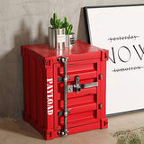 Creative Table Basse De Style Industriel Container Casier De Fer Art Canapé Table En Métal Table D'appoint Table D'angle Table De Téléphone Chambre Chambre Table De Chevet Décoration Meubles,Rouge