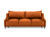 MICADONI Canapé Convertible avec Coffre De Rangement Rutile, 3 Places, Orange, Velours