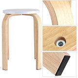 GOTOTOP Lot de 4pcs Tabourets Empilables en Bois Multi-Couleur Hauteur 45cm (4pcs Blancs)
