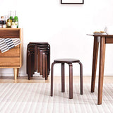 IBUYKE Chaise Salle à Manger/Tabourets de Bar Empilables en Bois Massif Sièges Lisses pour Salon, Cuisine, Bistrot pour Salon, Cuisine, Couleur Noyer 40x33x44cm RF-633