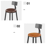 Furniture stool/Hauteur comptoir tabourets métal Tabouret style vintage ronde Bar en fer forgé Tabourets de bar en bois Tabourets for Chaise Cuisines Coussin en cuir noir petit déjeuner
