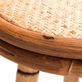 Cuisine Petit déjeuner Bambou Tabouret de Bar, Corde de Chanvre Repose-Pieds avec siège pivotant Tabouret de Bar Hauteur comptoir Tabouret for Cuisine |Café Chaise de Salle à Manger Max Charge 440lb