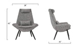BHDesign Miranda - Fauteuil Moderne scandinave - 2 Coussins de Confort - Tissu - Gris Argenté