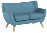Scandinavian Design, Oscar canapé, 2 places, tissu bleu, 132 x 79 x 80 cm