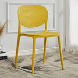 ZZLYZ Chaise en Plastique, Dos Ouvert Et Surface Siège De Design Intégré, Cuisine Bar Salon Négociation Chaise À Manger, Mis 18.1X20.1X31.9 Pouces en Deux Parties,Jaune