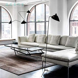 Nordic Araignée Serge Mouille Lampadaire Modeling Lampadaire Chambre Simple Industriel Salon LED Sol Luminaire (Body Color : Black, Lampshade Color : 3 Heads Floor Black)