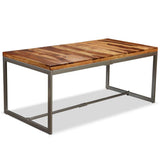 Festnight Table de Salle à Manger en Bois Massif de Sesham et Acier 180 x 90 x 76 cm