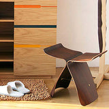 ZZFF Tabouret De Pied en Bois Plein,Stool Papillon Original Style Japonais Low Stool Japonais Changer Chaussures Stool Spa Chaise pour Bain Lit Salon Noyer 44x31x42cm(17x12x17inch)