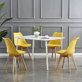 mcc direct Lot de 2 chaises de salle à manger, de cuisine, de bureau, chaise design Eva (jaune)