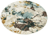 RugVista, Xenia, Fait à la Machine, Tapis, Moderne, Longue Pile, ∅ 200 cm, Rond, Oeko-Tex Standard 100, Polypropylene, Couloir, Chambre, Cuisine, Salon, Beige/Bleu