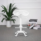 interougehome Tabouret Style siège de Tracteur réglable en Hauteur, Tabouret de Bar - Blanc