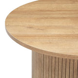 PEGANE Table Basse Ronde en Bois MDF Coloris Naturel - diamètre 70 x Hauteur 40 cm