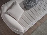 Vente-unique - Canapé 3 Places en Tissu Bouclette Blanc cassé ELFIRA