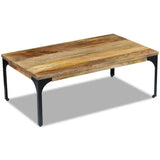 vidaXL Table basse pour salon Table d'appoint Bois de manguier 100 x 60 x 35 cm