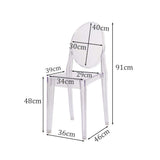 Across-EU Shop Lot de 2 Ghost Chaises en Acrylique Polycarbonate pour Salle à Manger, Salon, Bureau, Restaurant et Jardin, Taille: 91*35*48cm, Poids: 9kg, Transparent