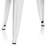 hjh OFFICE 645002 tabouret bistrot VANTAGGIO blanc métallique au look industriel et moderne, empilable