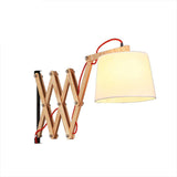 Amkoc Applique Murale En Bois De Chêne De Ciseaux Extensible Télescopique Applique Murale Lampe de Lecture De Chevet, Pour Le Salon Chambre Lampe Éclairage Éclairage Intérieur E27 Socket