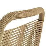 Kave Home - Chaise de Salle à Manger Lambton Marron Clair en Corde en Polyester et Pieds en Acier Noir pour Usage intérieur et extérieur