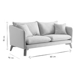 Miliboo Canapé 3 Places éco-Responsable en Tissu Beige Clair et Bois Clair Forest