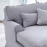Loberon Chaise Longue Compton - H/L/P env. 89/105 / 157 cm - Bleu Clair - pin, Bouleau, Viscose, Lin, Mousse