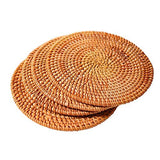 Fait à la main en rotin support de pot, antidérapant, durable, résistant à la chaleur Hot Pads Idéal moderne Home Decor Dessous-de-verre résistant à la chaleur Isolation Tasse Tapis - 20 cm - X4