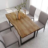 Tidyard Table de Salle à Manger Rectangulaire, Table de Repas Meuble à Manger, Table Console Extensible 160x80x76 cm Bois d'acacia Solide