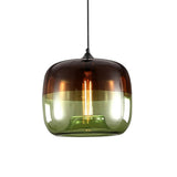 Moderne Nordique Art Déco Suspension Colorée en Verre Suspension Lampe Luminaires Led Clair Lanterne de Suspension en Plafond de Verre Pour Cuisine Restaurant Salon Chambre E27 / E26, D-B, vert